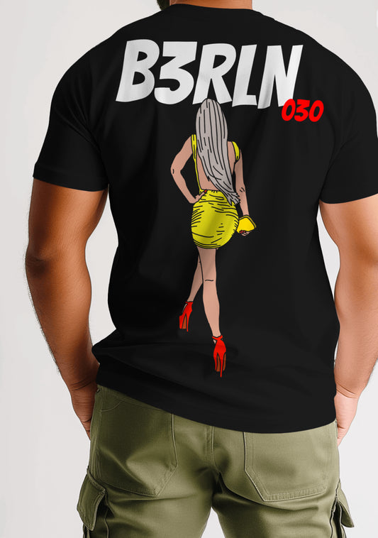 B3RLN "Yellow Velvet" Oversized T-Shirt - 100% Cotton, Bold Back Print, Unisex Fit, Limited Edition